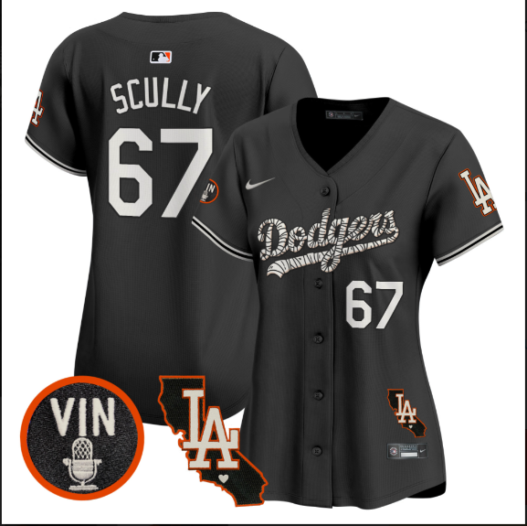 Women Los Angeles Dodgers 67 Scully 2025 black Limited Stitched Jersey